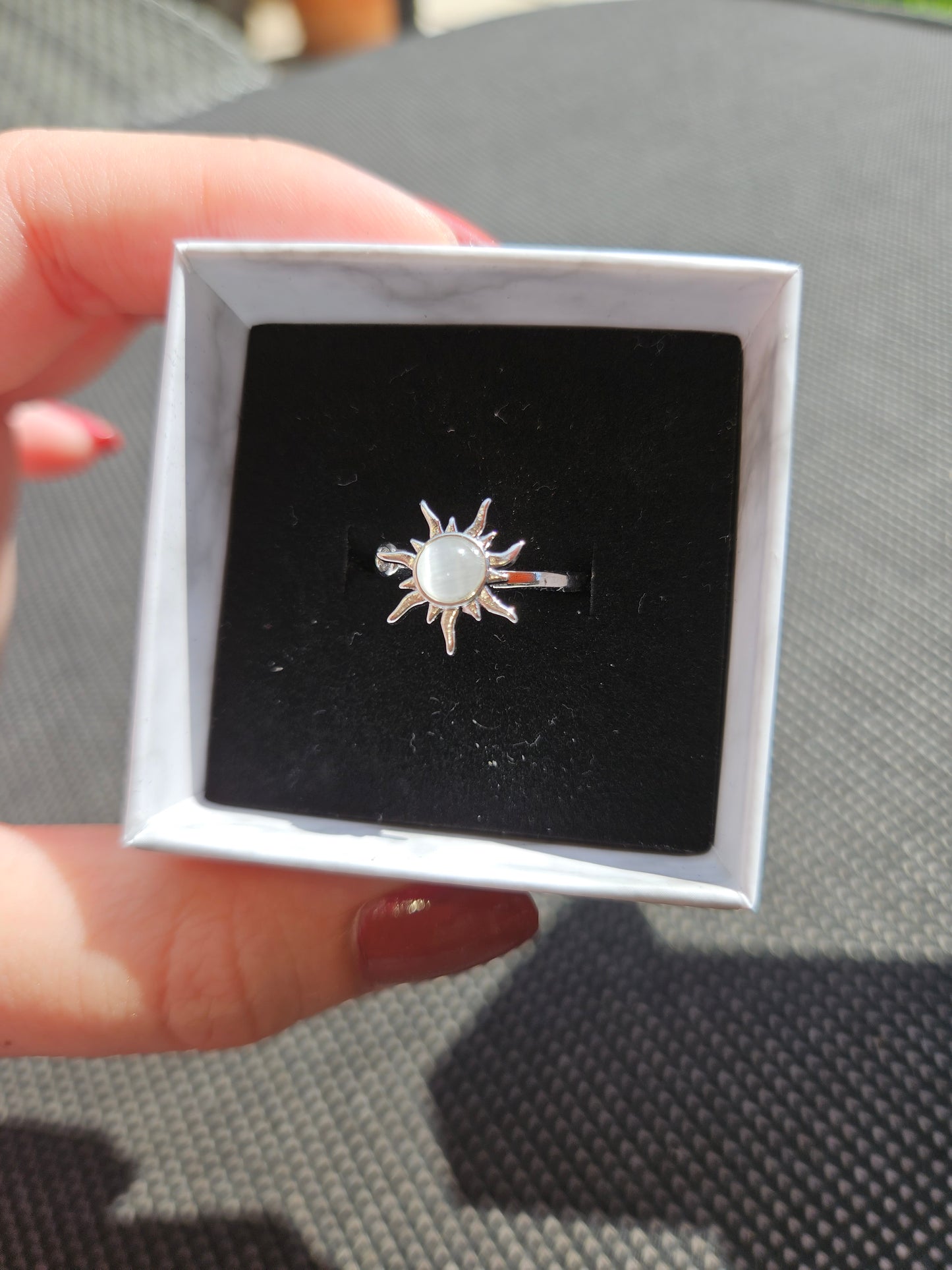 Fidget Ring Sonne Silber
