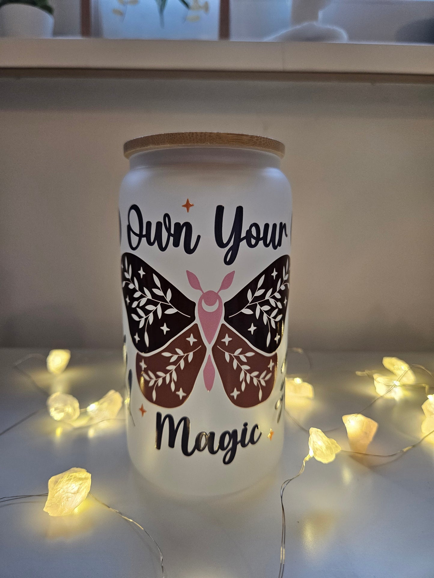 Own your magic Trinkglas mit Bambusdeckel