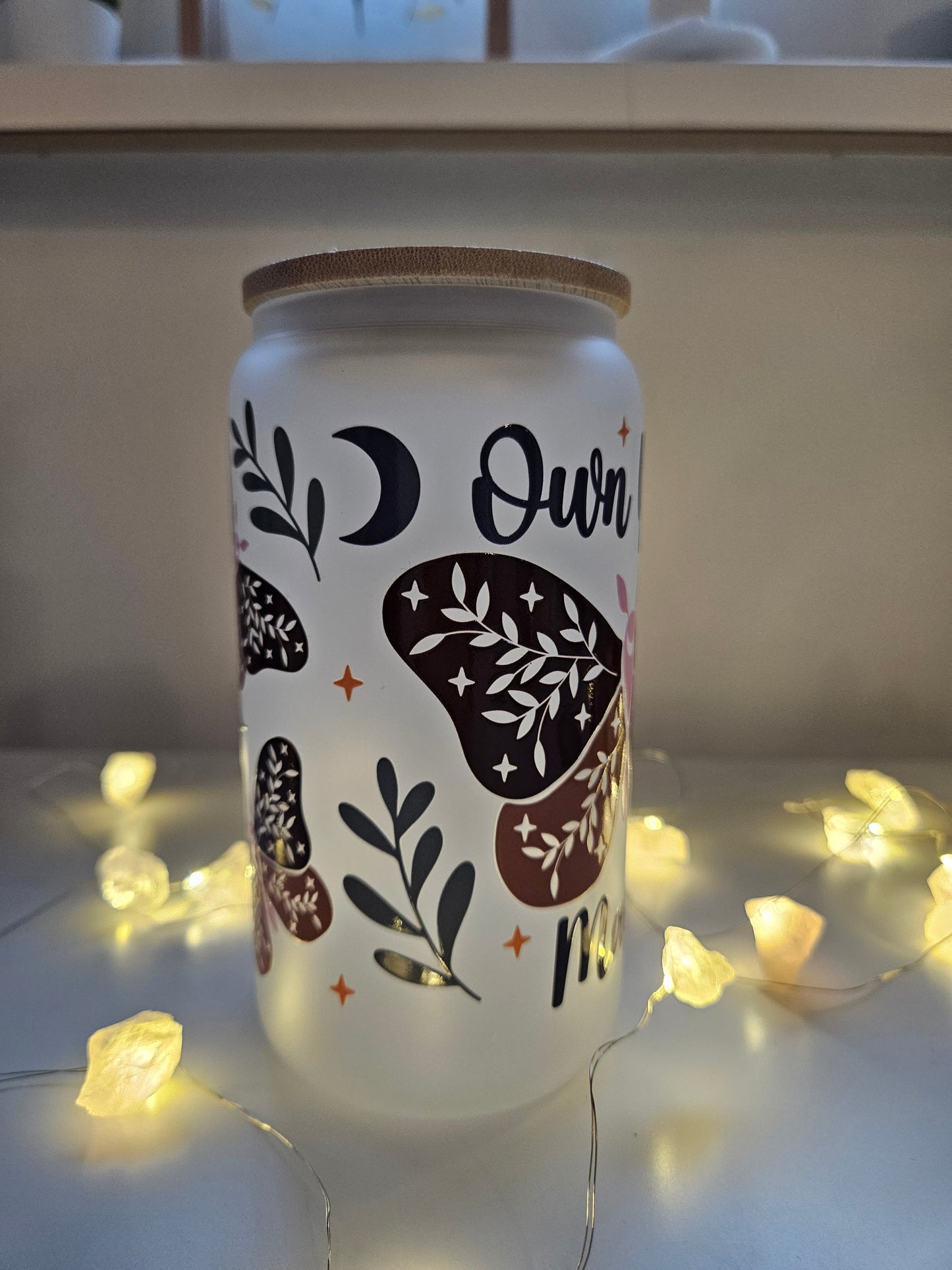 Own your magic Trinkglas mit Bambusdeckel