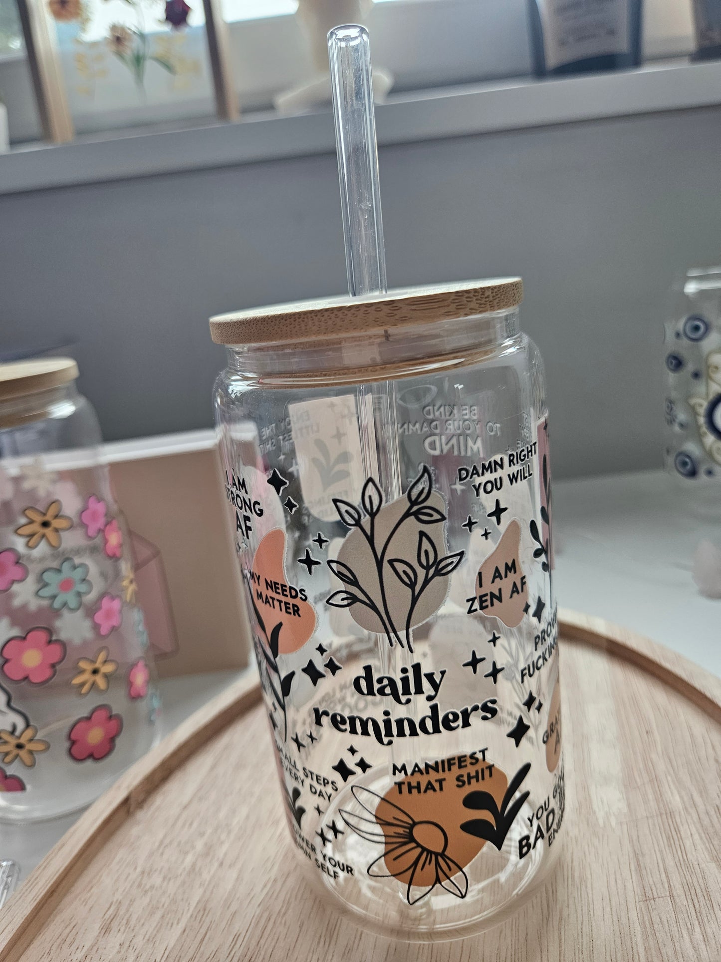Glas Strohhalm Gerade