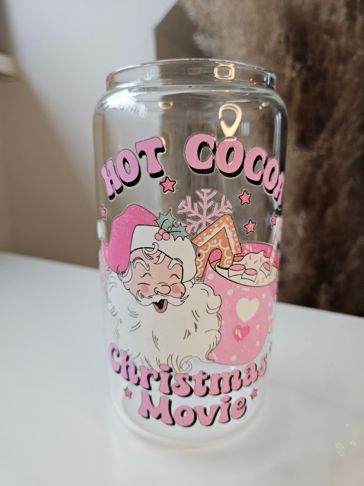 Christmas Movies Trinkglas mit Bambusdeckel