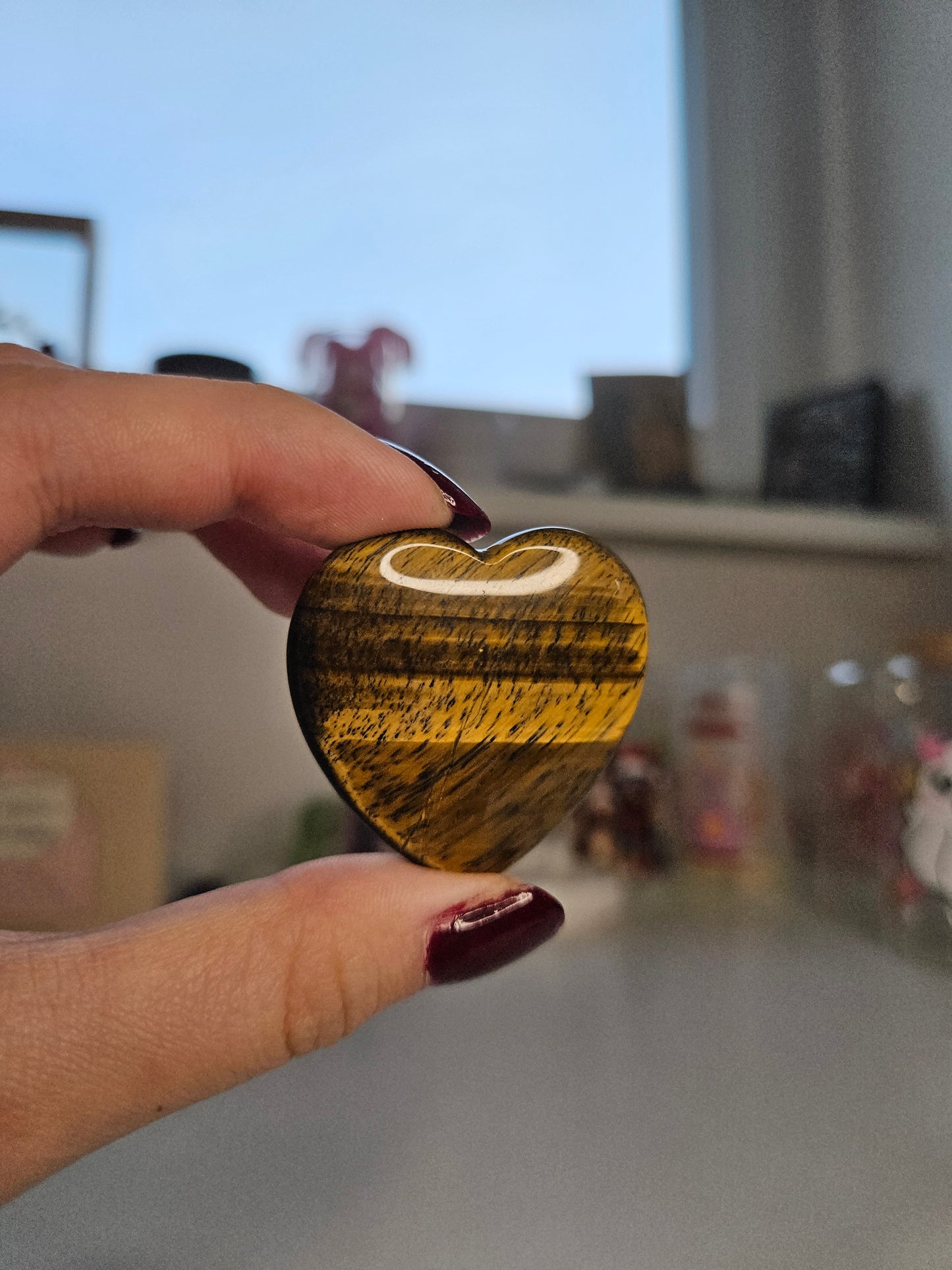 Tigerauge Herz Handschmeichler