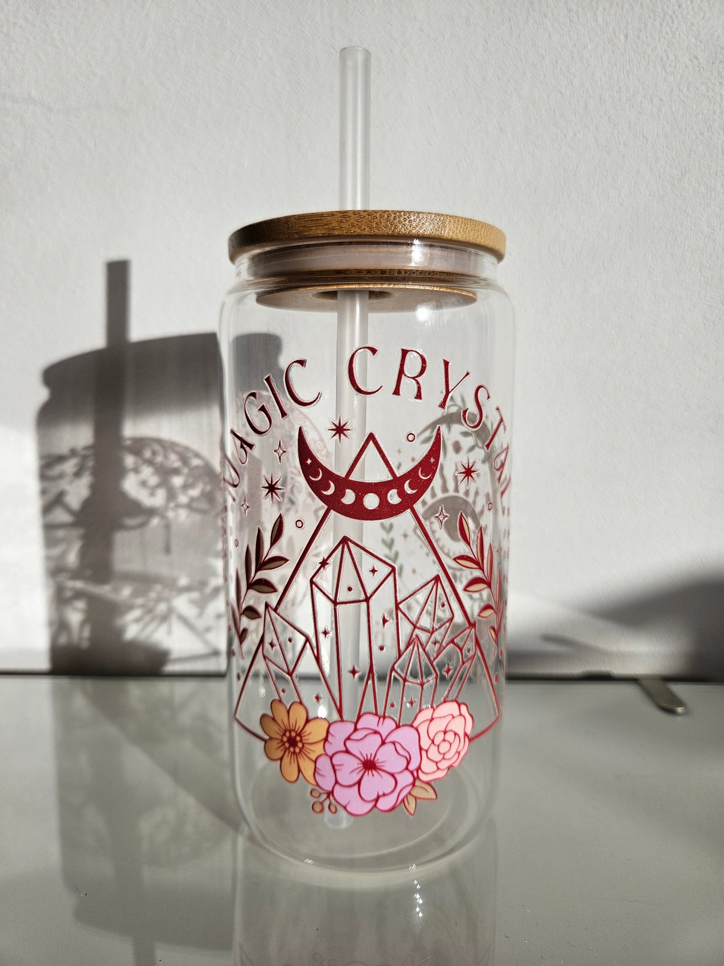 Love by the Moon Trinkglas mit Bambusdeckel