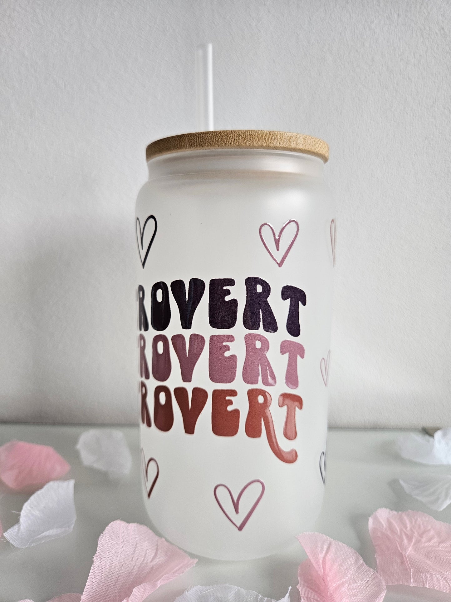 Booktrovert Trinkglas mit Bambusdeckel