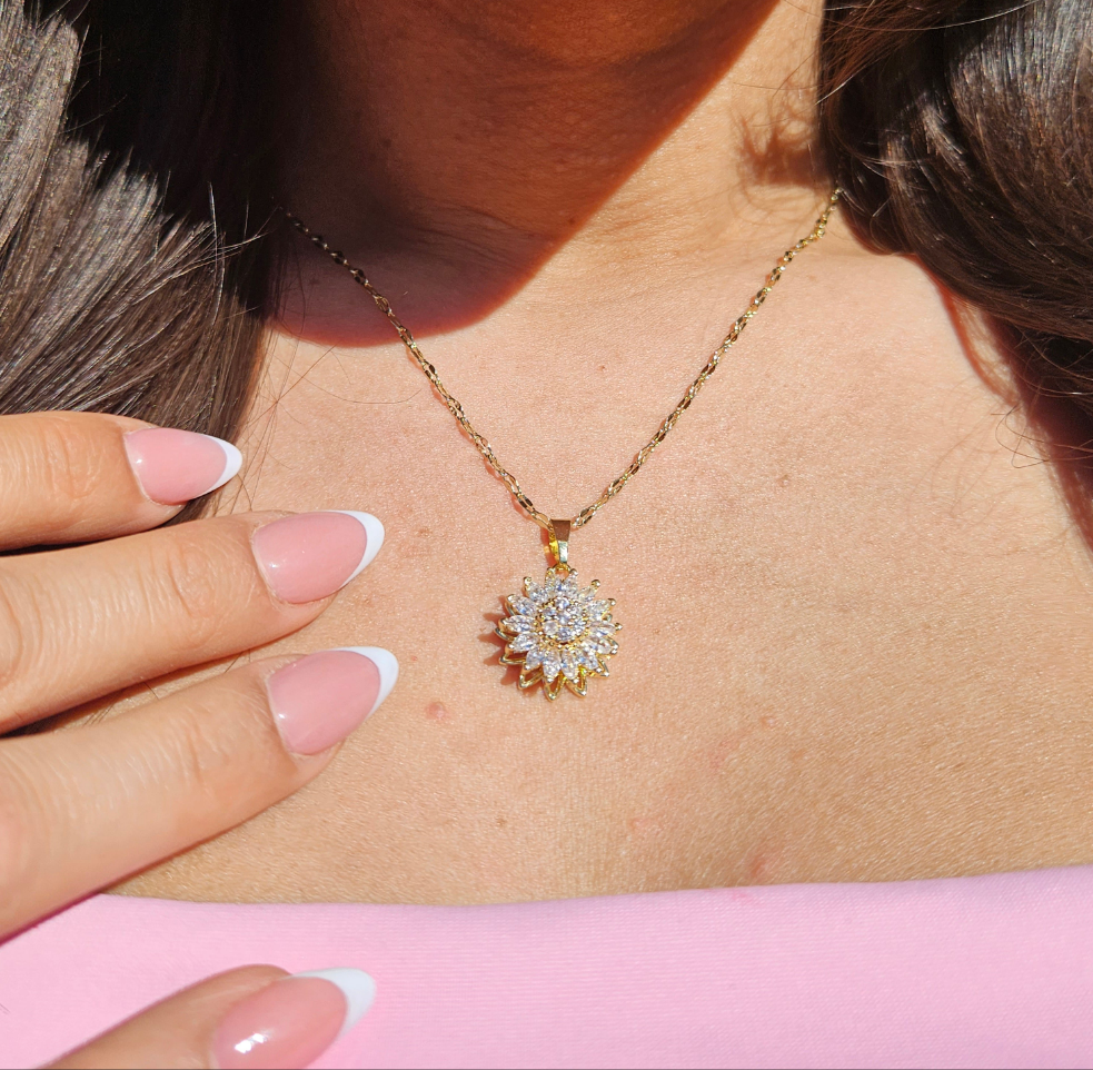 Fidget Kette Blume Gold