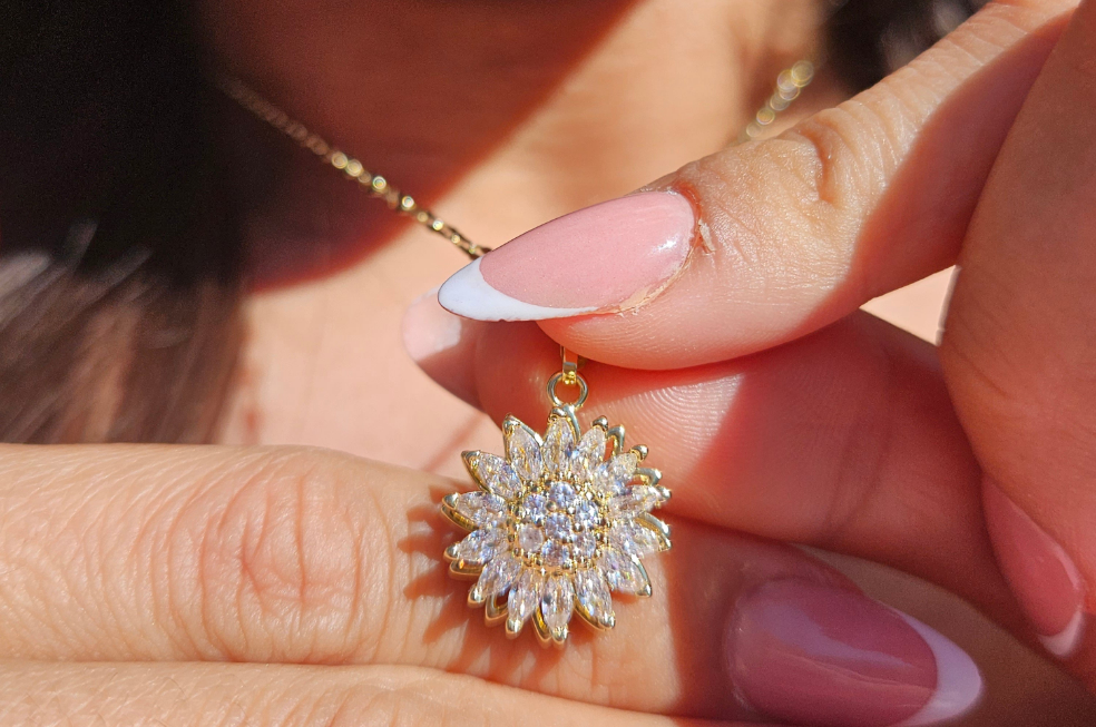 Fidget Kette Blume Gold