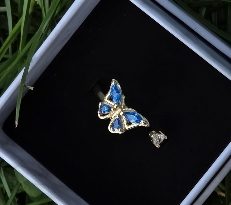 Fidgetring Schmetterling Gold