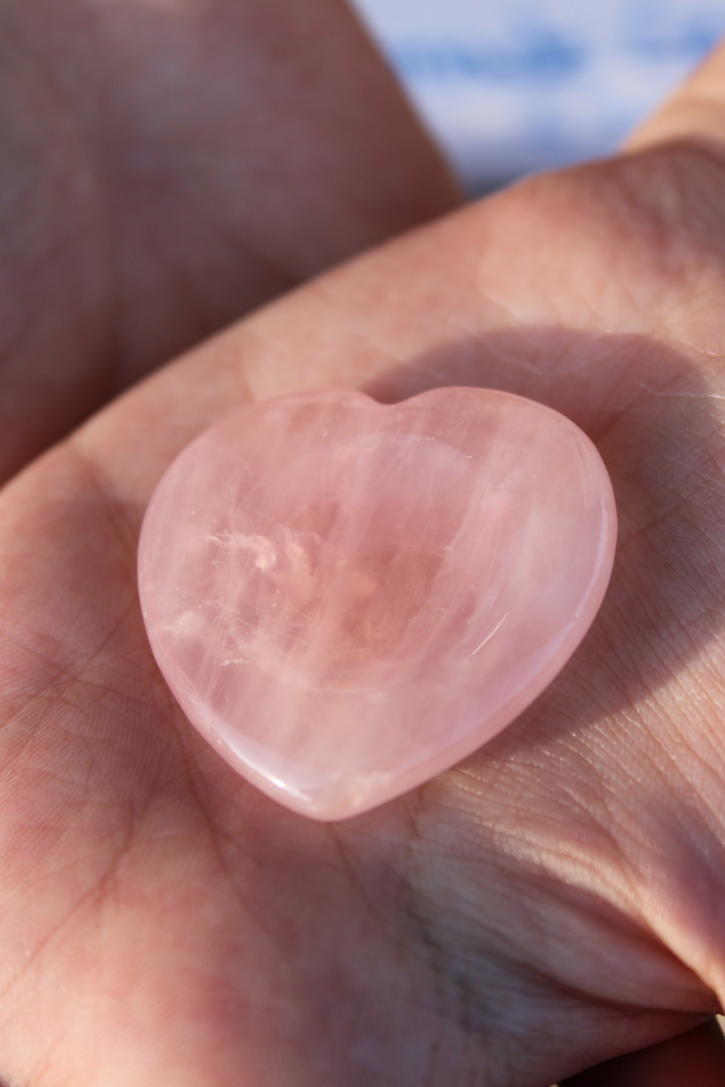 Rosenquarz Handschmeichler Herz