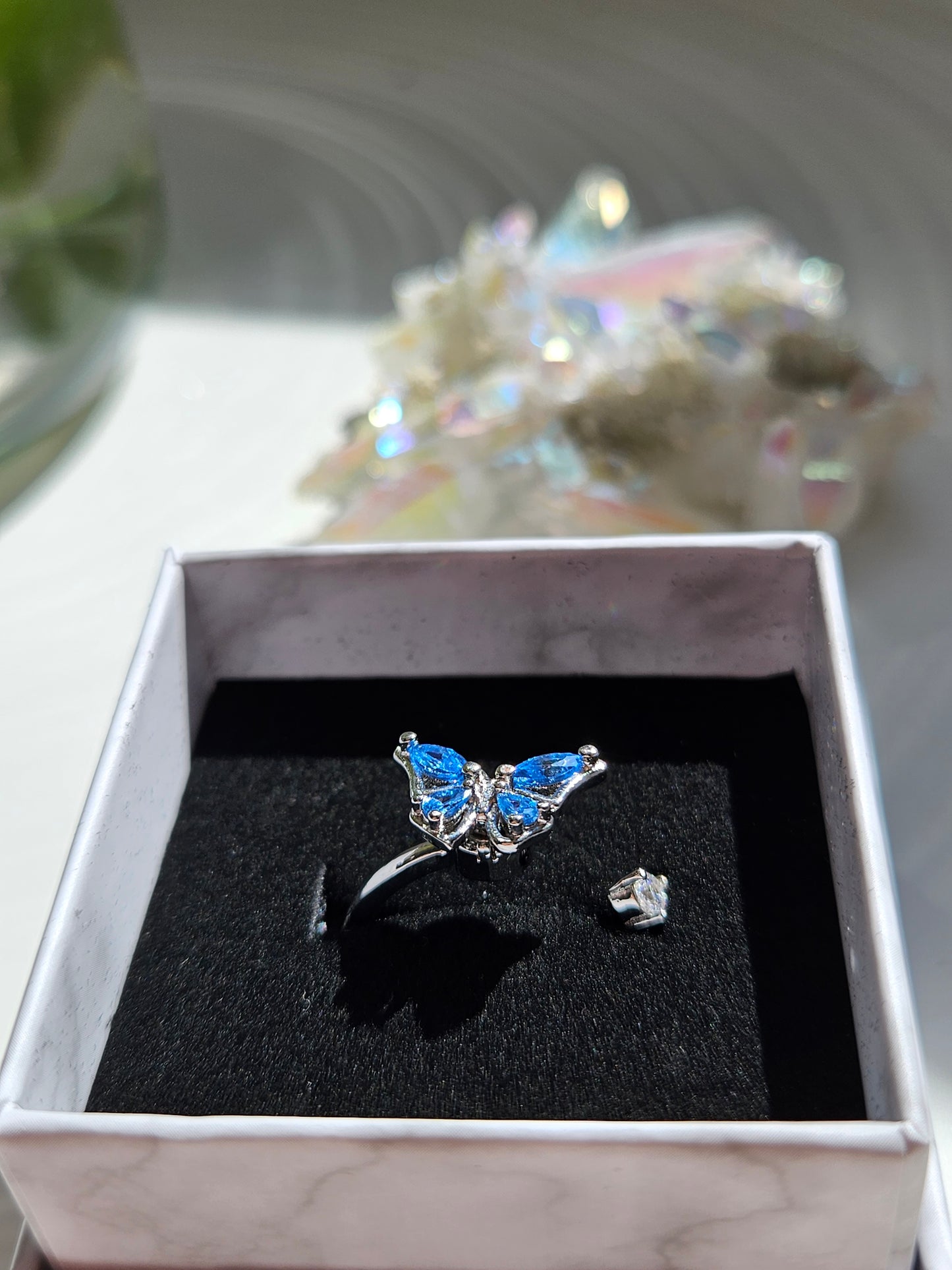Fidget Ring Schmetterling Silber