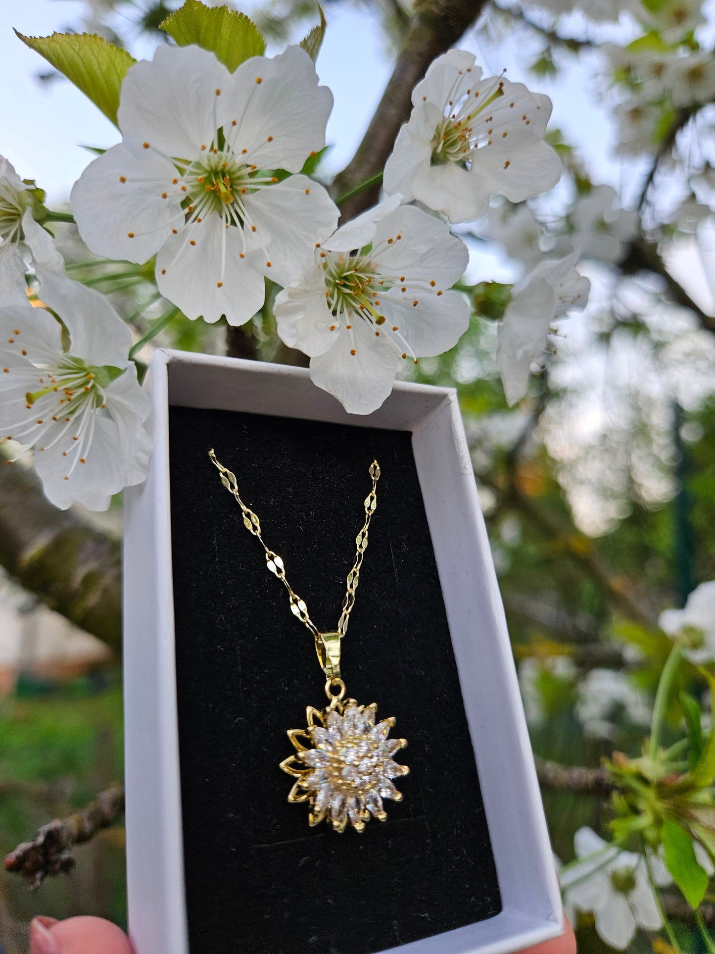 Fidget Kette Blume Gold