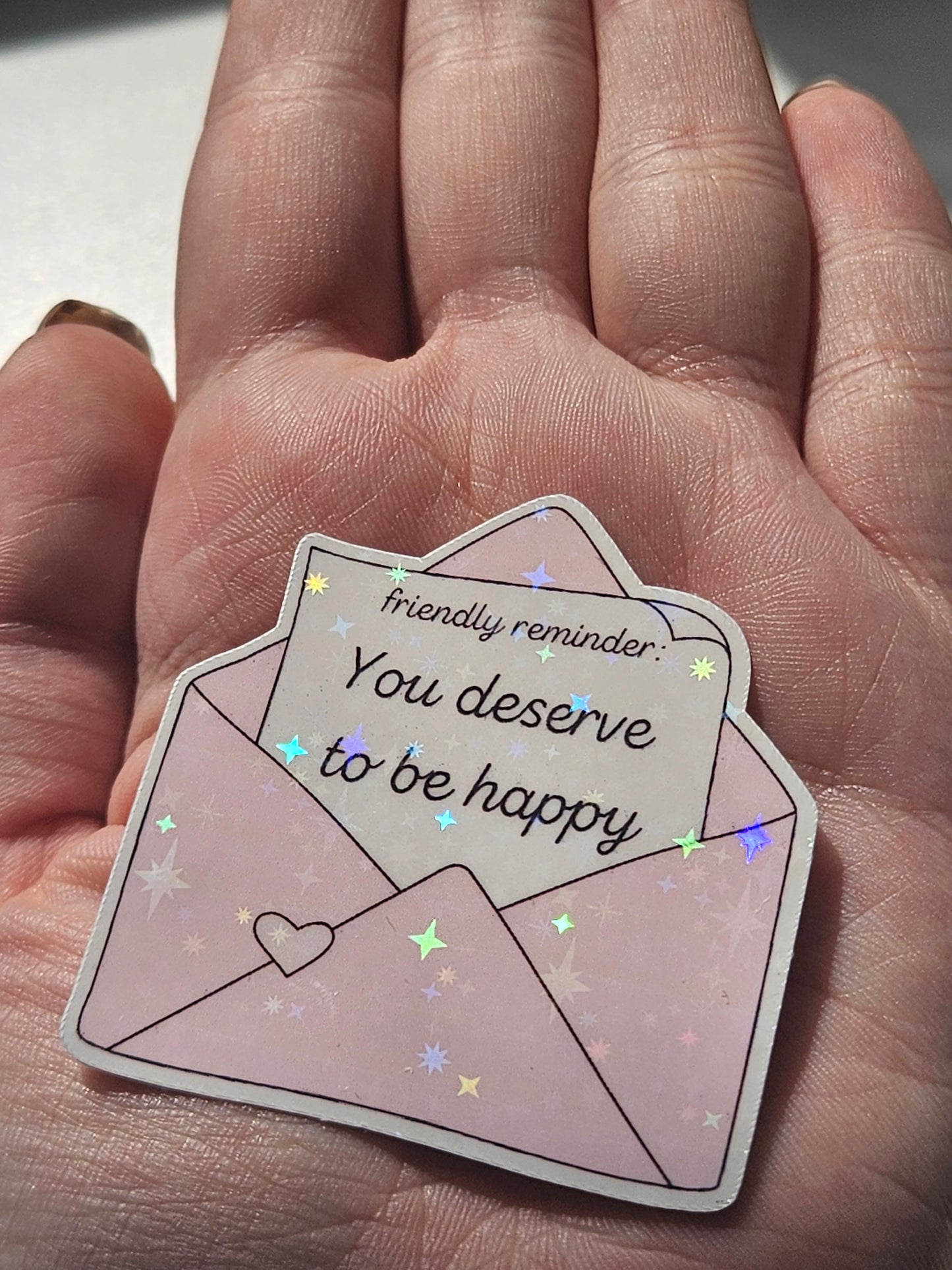 Friendly reminder sticker
