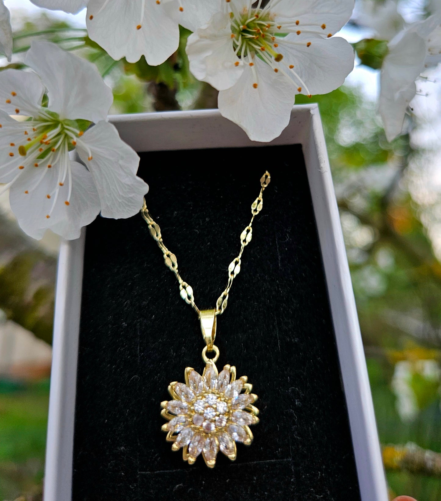 Fidget Kette Blume Gold