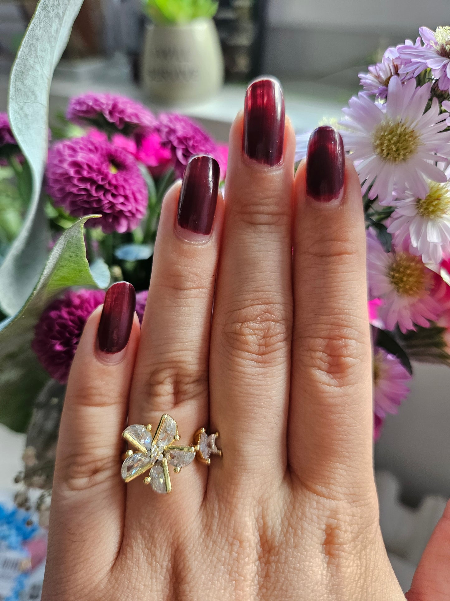 Fidgetring Sternenblume Gold