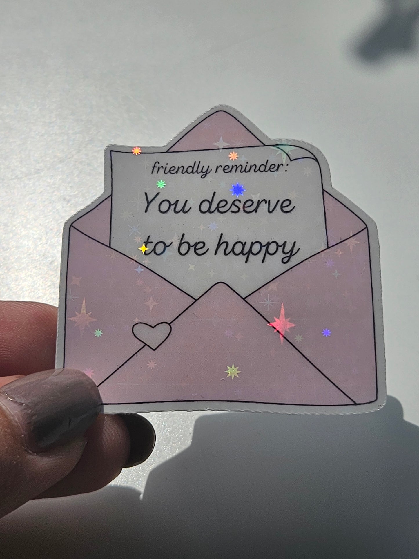 Friendly reminder sticker