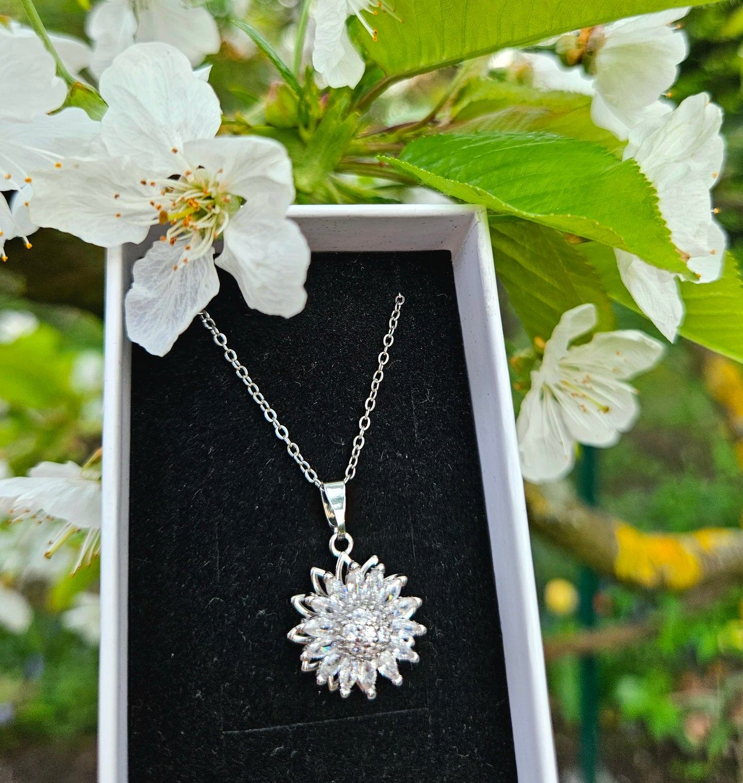 Fidget Kette Blume Silber