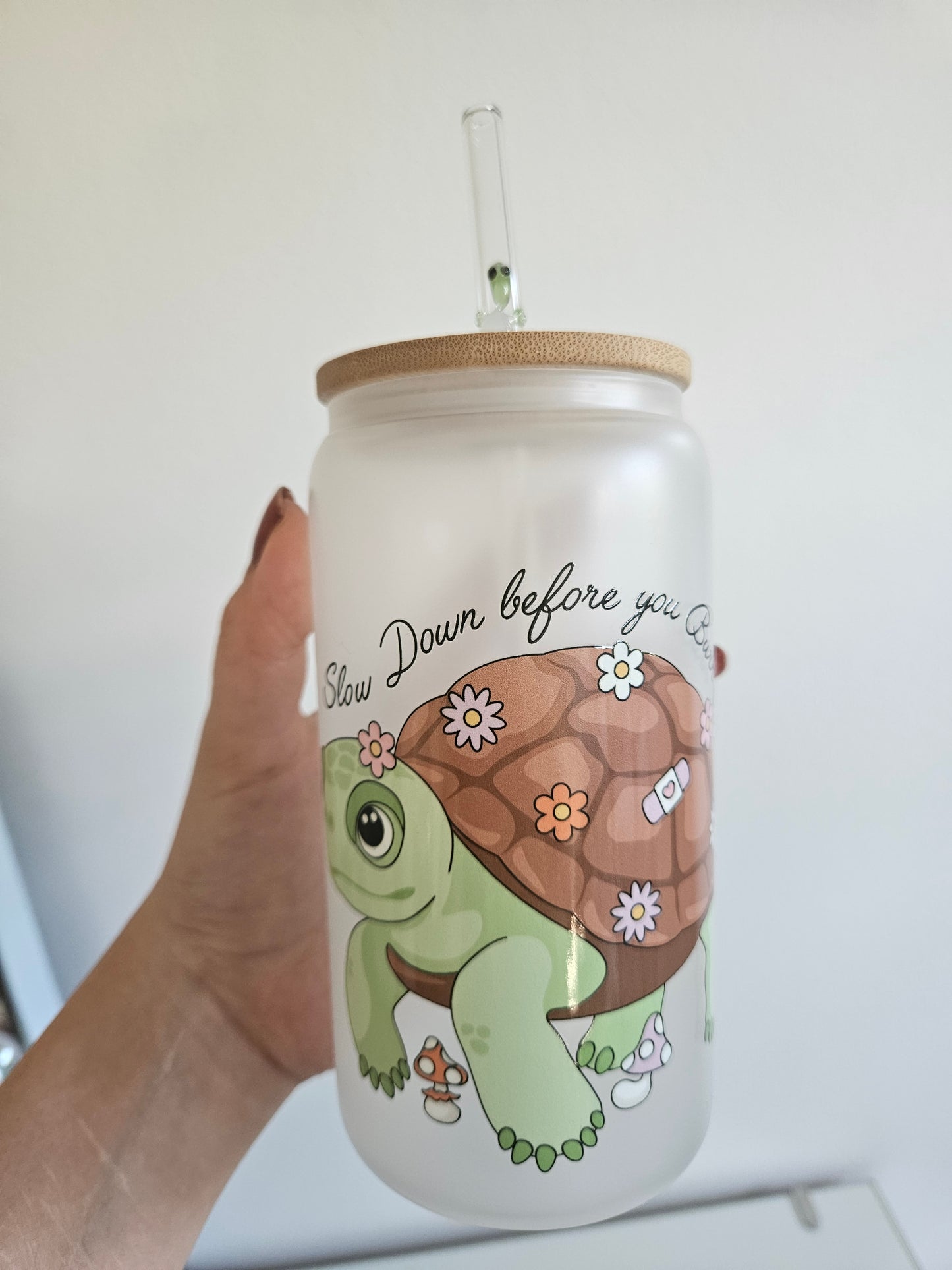 Slow Down Schildkröten Trinkglas
