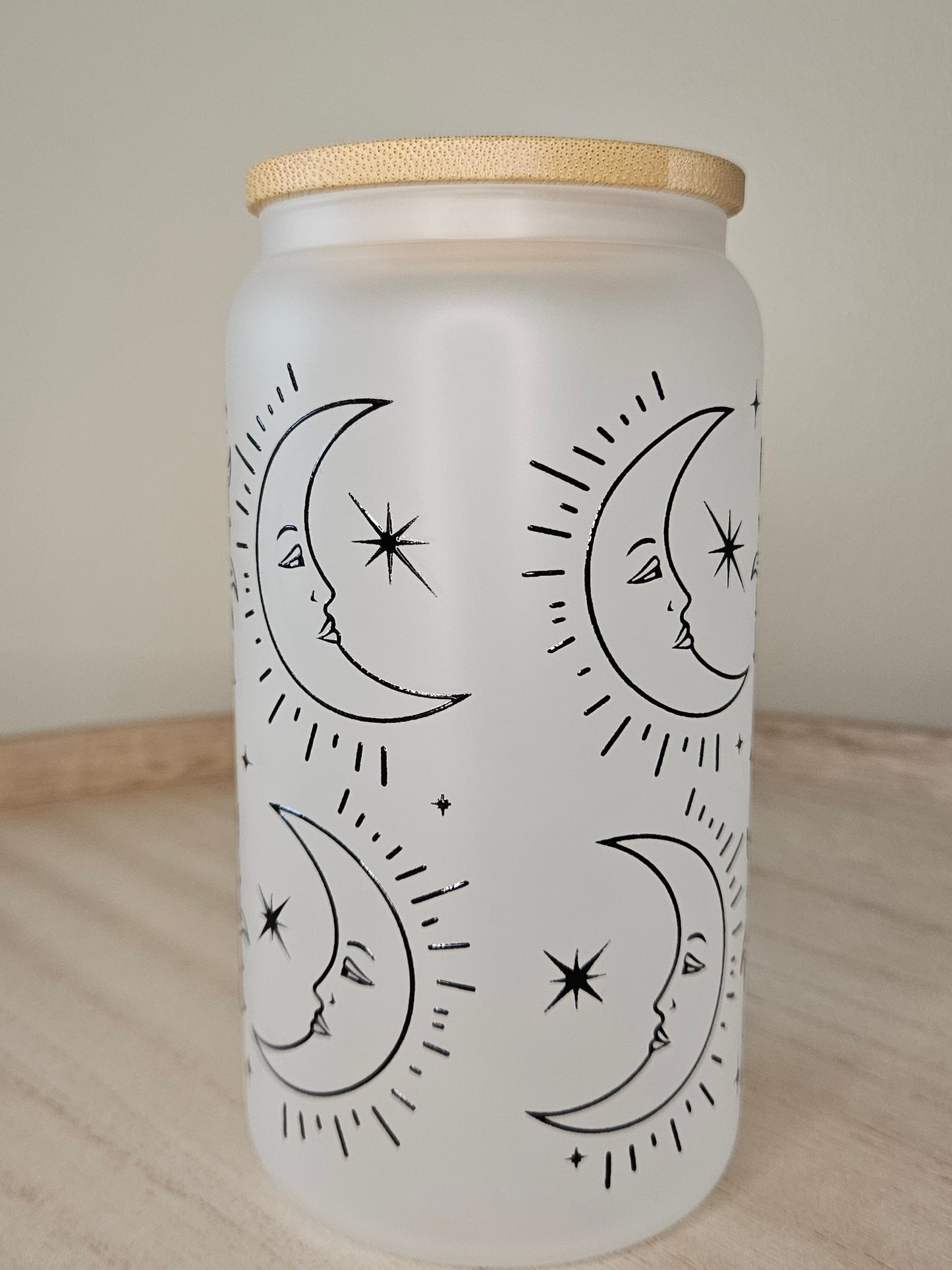 Sonne, Mond und Sterne frosted Glas