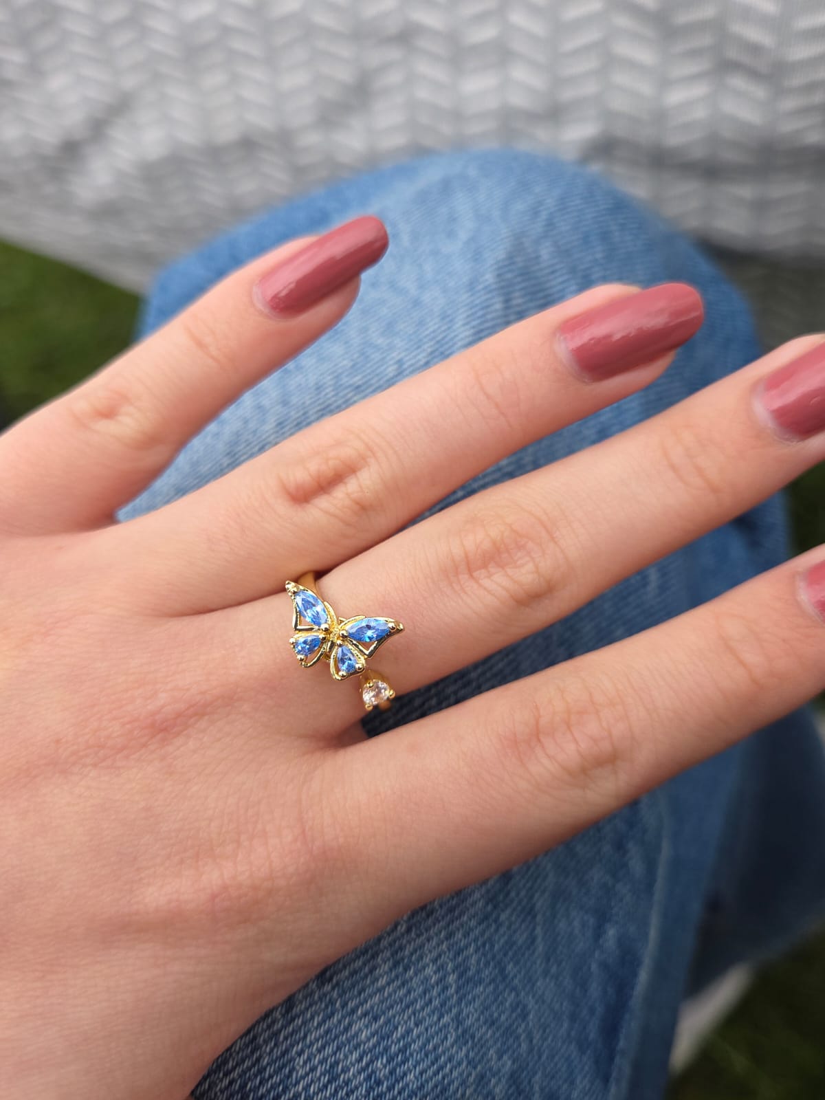 Fidgetring Schmetterling Gold