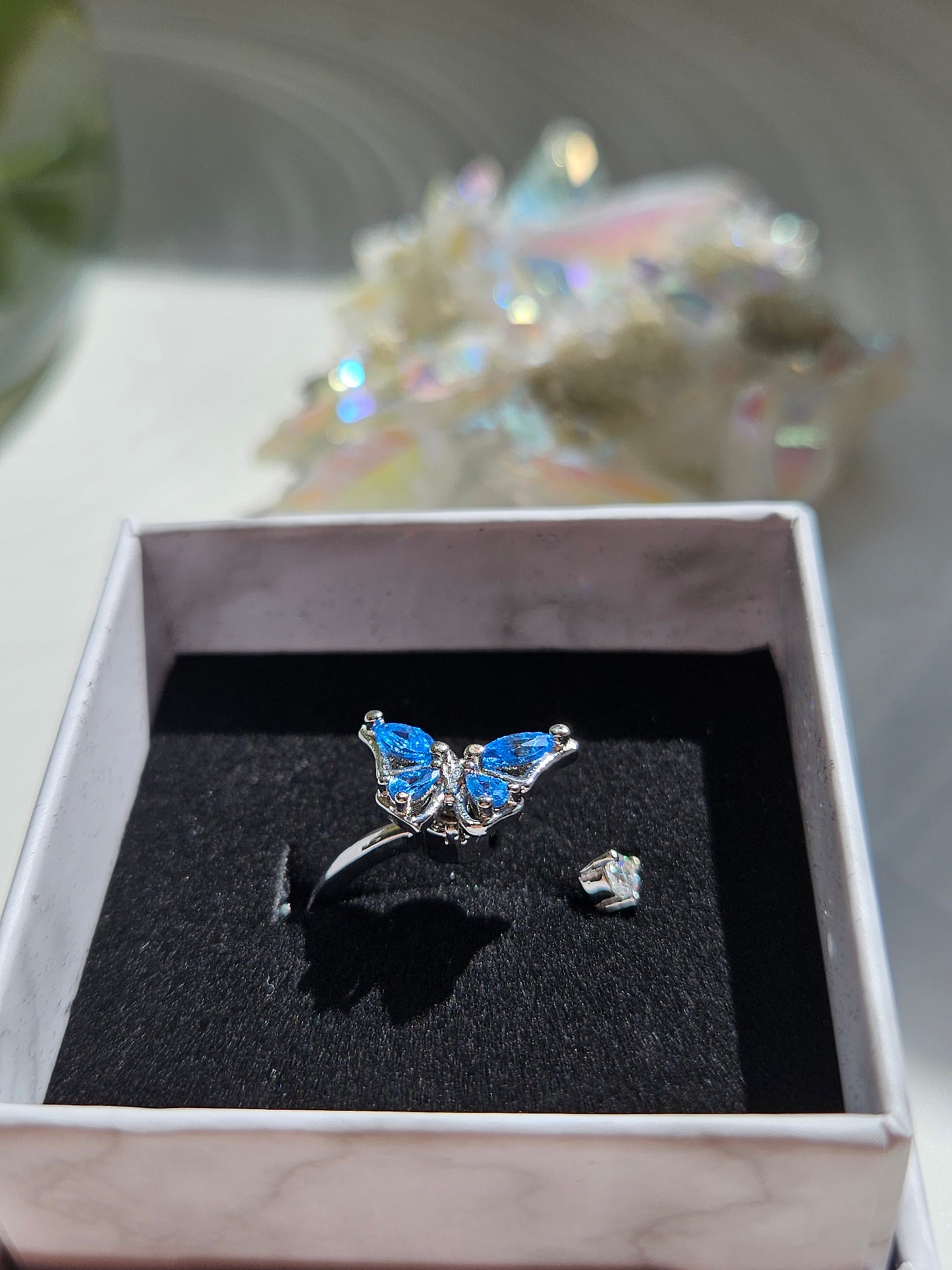 Fidget Ring Schmetterling Silber