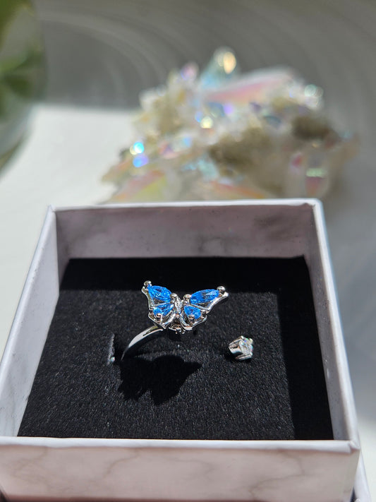 Fidget Ring Schmetterling Silber