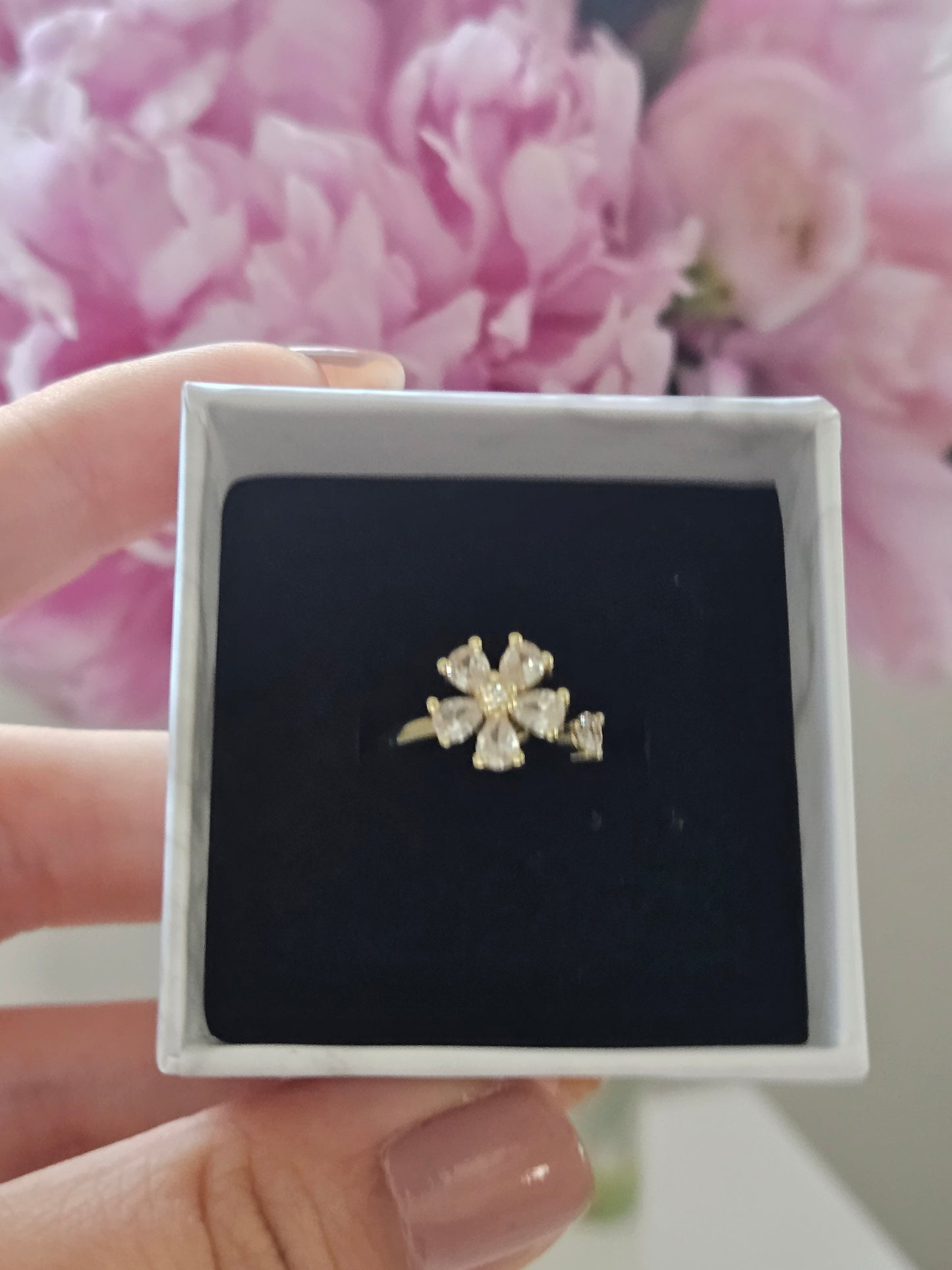 Fidgetring Blume Gold