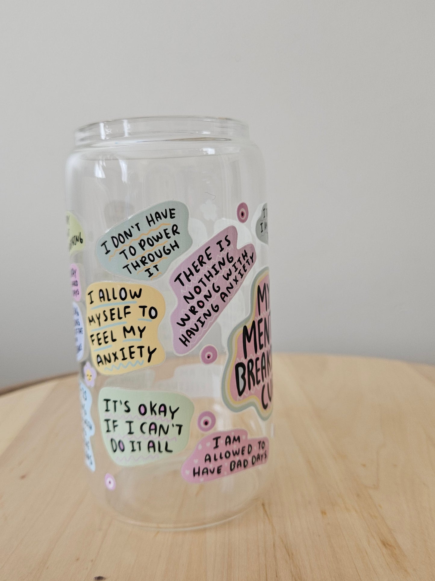 My mental breakdown cup Glas Tumblr mit Bambusdeckel