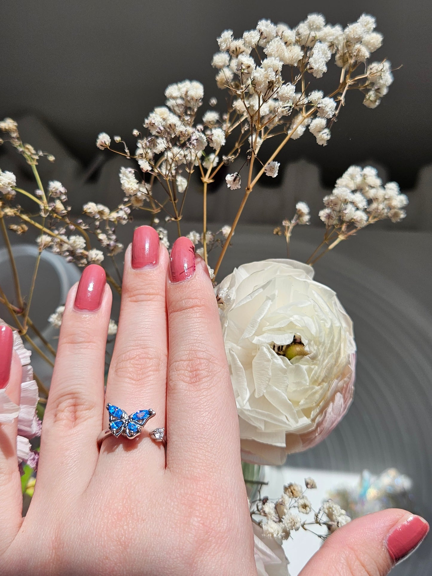 Fidget Ring Schmetterling Silber