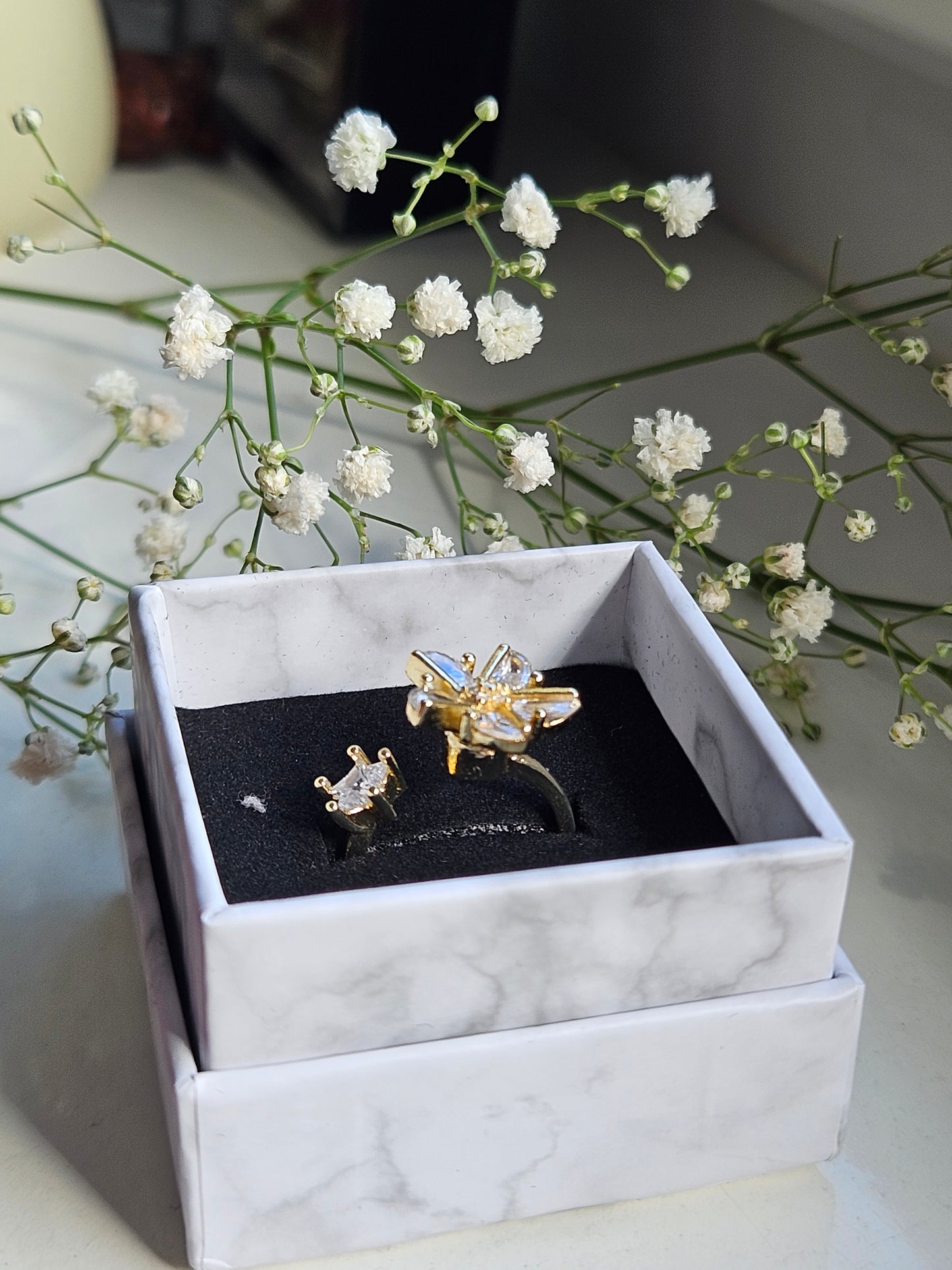 Fidgetring Sternenblume Gold
