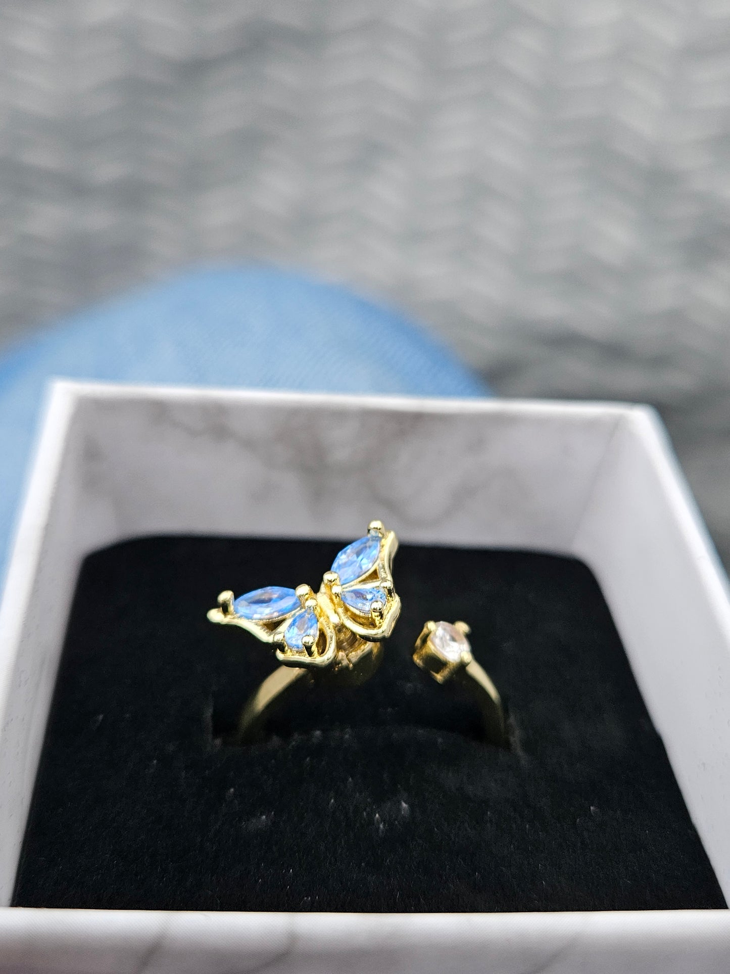Fidgetring Schmetterling Gold