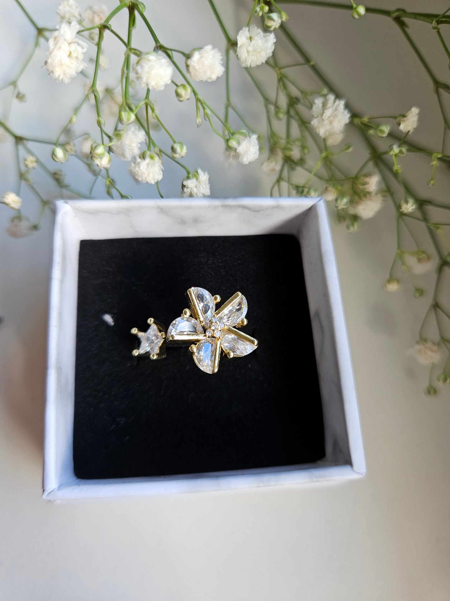 Fidgetring Sternenblume Gold