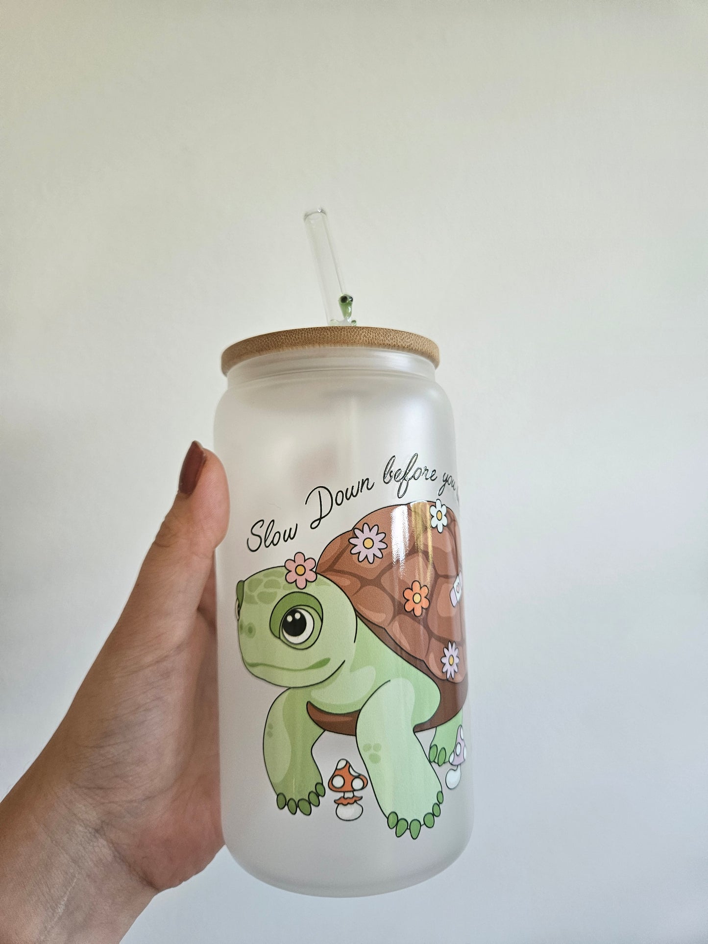 Slow Down Schildkröten Trinkglas