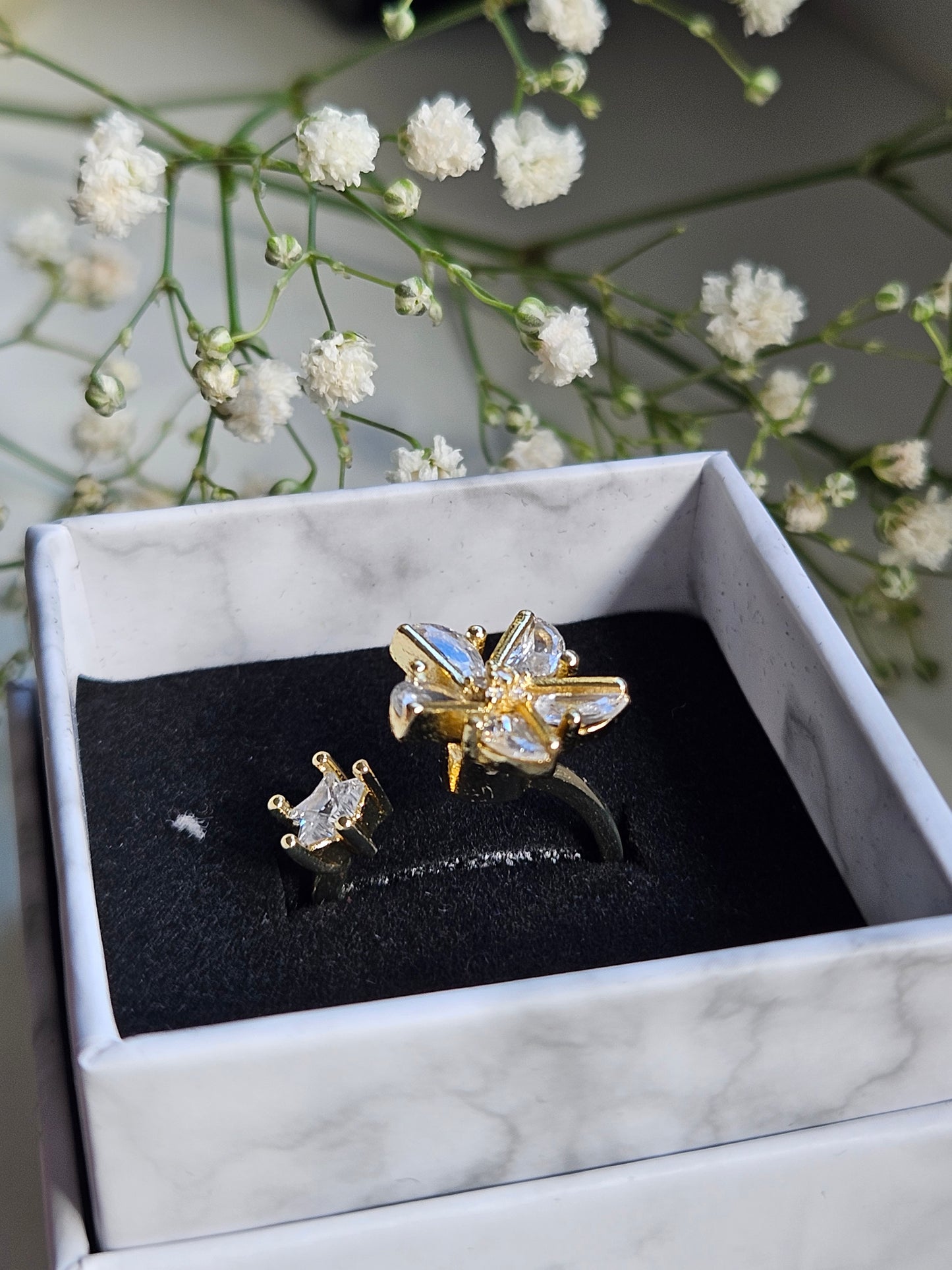 Fidgetring Sternenblume Gold