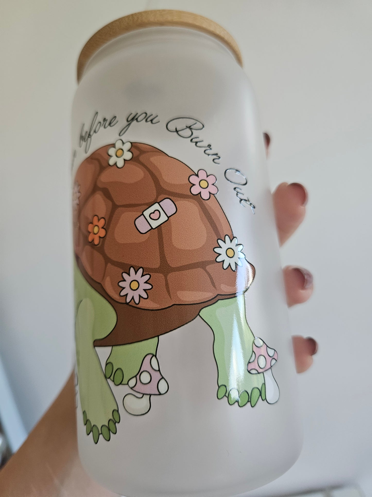 Slow Down Schildkröten Trinkglas