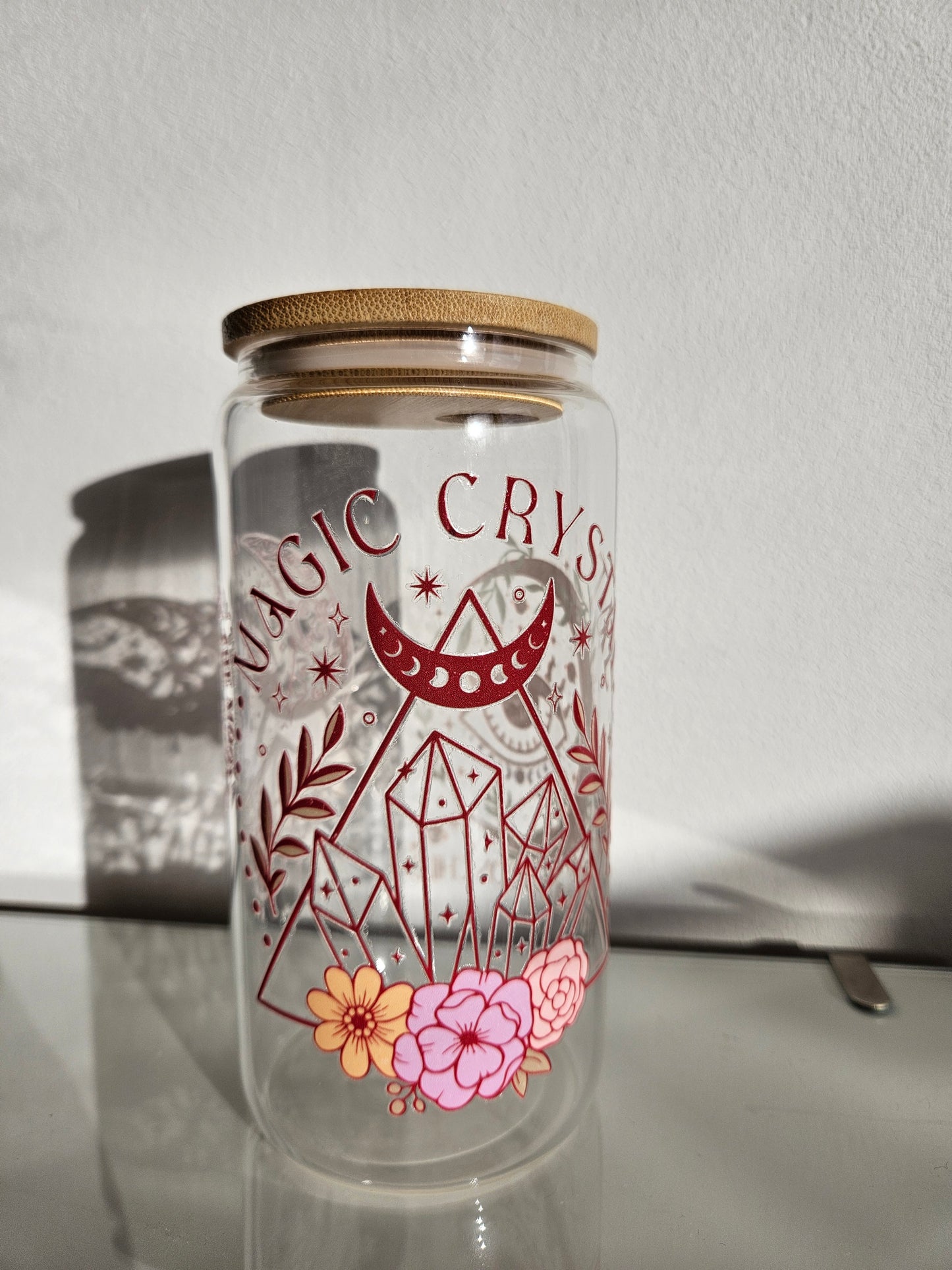 Love by the Moon Trinkglas mit Bambusdeckel