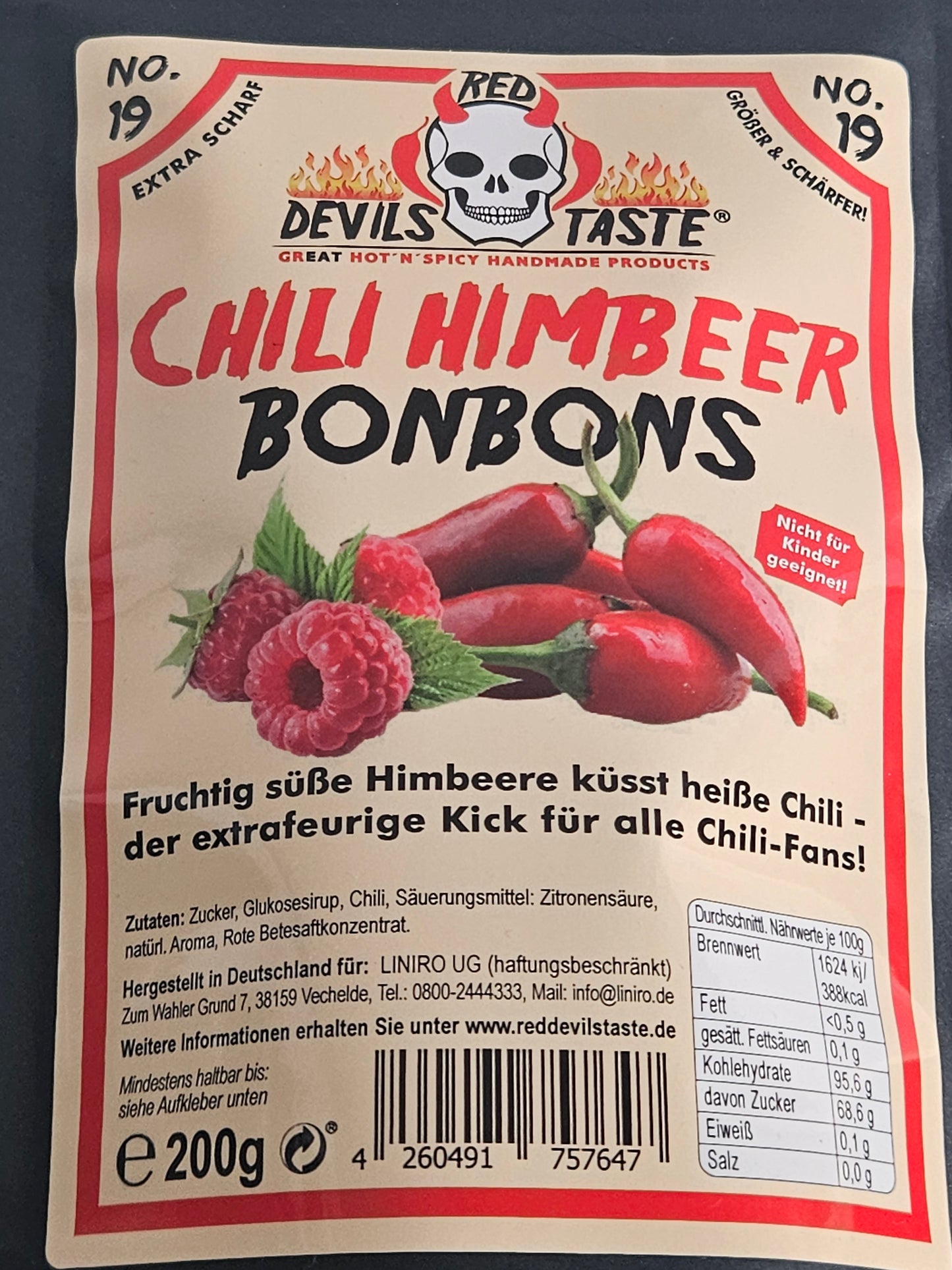 Chili Himbeer Bonbons 200g