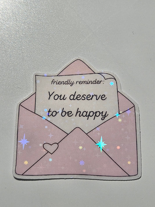Friendly reminder sticker
